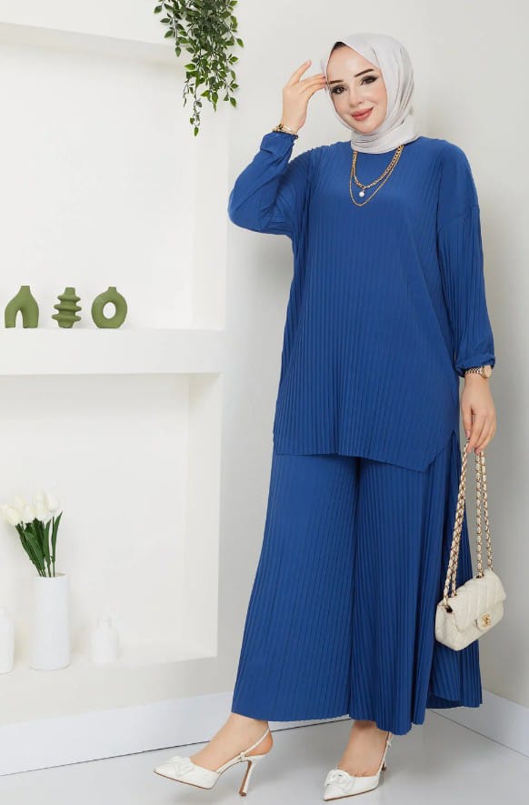Karipkız Moda indigo mavi ikili takım
