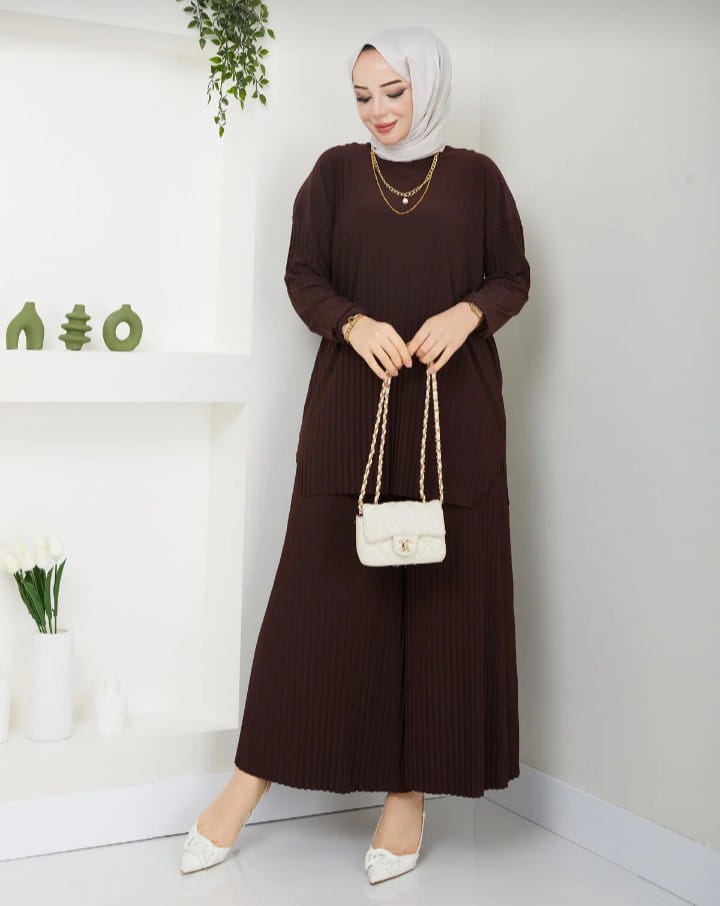 Karipkız Moda kahverengi takım modeli
